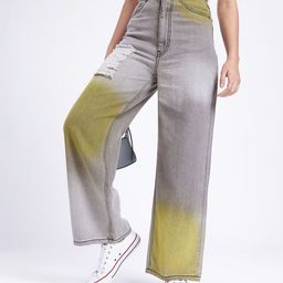 glitchez Women Edgy Cool Baggy Wide Leg High-Rise Distressed Faded Jeans-image-59