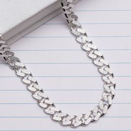 Zavya Men Rhodium Plated 925 Sterling Silver Curb Chain-image-45