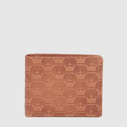 Louis Philippe Men Tan Textured Leather Two Fold Wallet-11