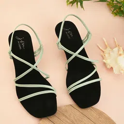 JM Looks Strappy Open Toe Block Heels With Backstrap-8