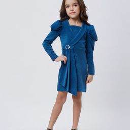 Peppermint Girls V-Neck Puff Sleeves Tie-Ups A-Line-picture-25