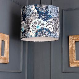 green girgit Blue & White Batik Printed Hanging Light-image-86