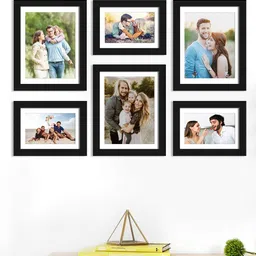 Art Street Set Of 7 Black Solid Individual Photo Frames-15