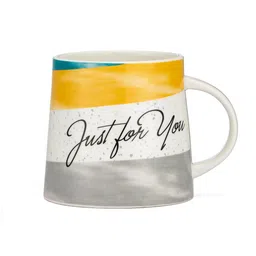 JCPL White & Yellow Set of 2 Printed Ceramic Glossy Mugs 440 ml Each image 4