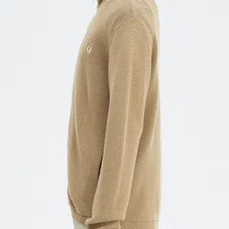 Fred Perry Men Self Design Front Open Ribbed Sweatshirt image 4