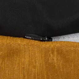 HOUZZCODE Set of 5 Mustard Yellow & Off-White Colourblocked Square Cushion Covers image 4