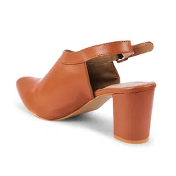 JM Looks Pointed Toe Block Mules With Buckle Closure image 3