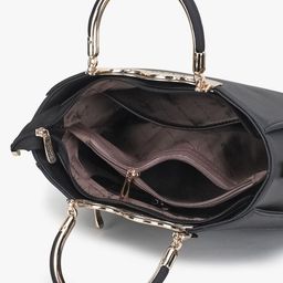 Exotic Black Structured Handheld Bag image 4