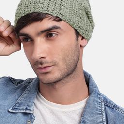 Magic Needles Men Self Design Crochet Beanie-picture-0