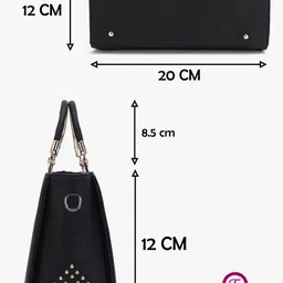 Exotic Black Structured Handheld Bag image 2