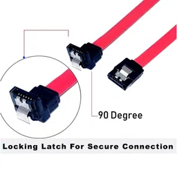 SATA 3.0 Highspeed Hard Disk Data Cable A with Right Angle Connector - Red image 2