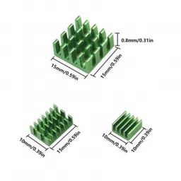 Green 3 in 1 Heat Sink Set Aluminum for Raspberry Pi 4 Model B image 2