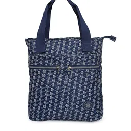 BAOMI Blue Printed Shopper Tote Bag-9