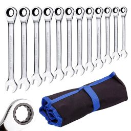 12-Piece Metric Combination Wrench Set 8mm-19mm With Roll Bag 12 in 1 Wrench Set For Home, Bicycle, And Automotive Repairs - RS758912-Piece Metric Combination Wrench Set 8mm-19mm With Roll Bag 12 in 1 Wrench Set For Home, Bicycle, And Automotive Repairs - RS7589-20