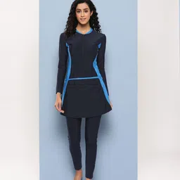 Aarika Women Colourblocked Nylon Full Coverage Swimming Bodysuit-image-25