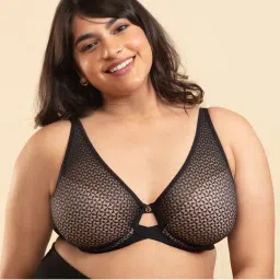 Nykd by Nykaa Textured Lace Non Padded Wired Bra - Black Nyb140 Black-picture-21