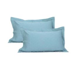 Maspar Rostette Turquoise Blue 100% Cotton 275 TC Pillow Shams - Set of 2-image-9