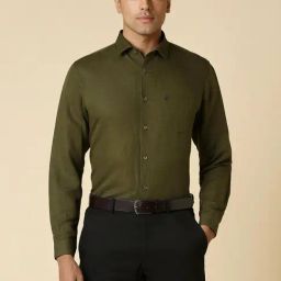 Allen Solly Olive Slim Fit Shirt-image-7