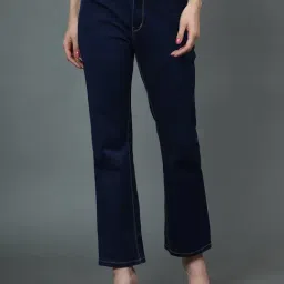 Angelfab Dark Blue Cotton Bootcut High Rise Jeans-picture-38