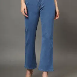 Angelfab Blue Cotton Bootcut High Rise Jeans-picture-25