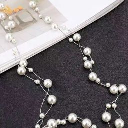 Peora White Alloy Layered Necklace-image-100