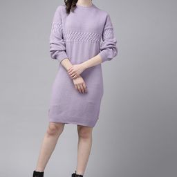 Roadster Lavender Chevron Jumper Dress-picture-13