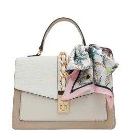 Aldo White & Beige Striped Medium Handbag-image-56