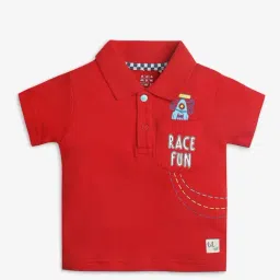 Ed-a-Mamma Infant Boys Red Cotton Printed T-Shirt-picture-38
