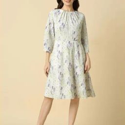 Allen Solly White Regular Fit Floral Print Dress-image-50