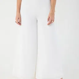 FEMMELLA White Relaxed Fit Solid Trousers-image-38