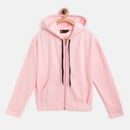 Belle Fille Unisex Kids Pink Fleece Lightweight Longline Open Front Jacket-image-67
