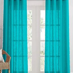 HOMEMONDE Blue & White Set of 2 Sheer Long Door Curtain-image-63