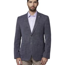 Park Avenue Blue Super Slim Fit Checks Blazer-image-48