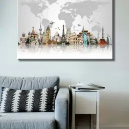 999store Grey & Brown Travel The World Moments Painting-14