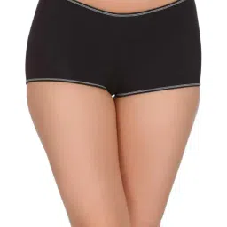 Clovia Black Cotton Boyshorts Panty-image-99