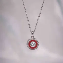 Praavy 92.5 Sterling Silver Red Spark Necklace for Women-image-32