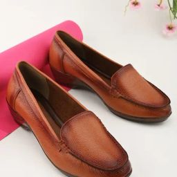 Pelle Albero Women's Tan Casual Loafers-image-65