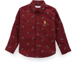 U.S. Polo Assn. Kids Red Printed Full Sleeves Shirt-picture-22