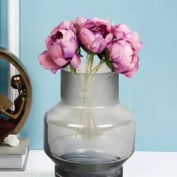 Tayhaa Grey Thick Glass Flower Vase-image-10