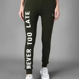 Kotty Green & White Printed Mid Rise Trackpants-picture-14
