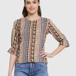 Style Quotient Women Purple And Multi Ethnic Printed Polyester Smart Casual Top-image-50