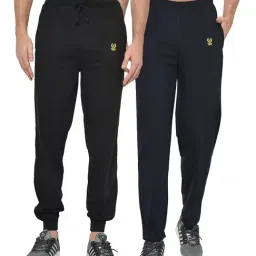 Vimal Jonney Black & Navy Regular Fit Trackpants and Joggers - Pack of 2-image-19