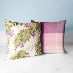 Bianca Floral Maroon Microfibre Cushion Covers - Set of 2-image-35
