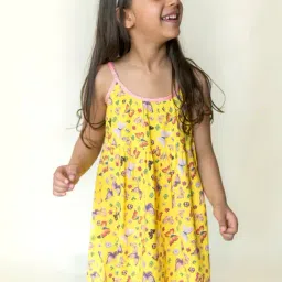 Campana Kids Yellow Printed Dress-image-18