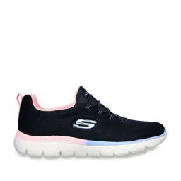 Skechers Women's SUMMITS - GLOWING GLITZ Navy Pink Casual Slip On Shoe-image-47