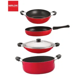 Nirlon Red Aluminium Non-Stick Cooking Pots & Pan - Set of 4-picture-21