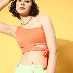 Da Intimo Orange One Shoulder Bralette-18