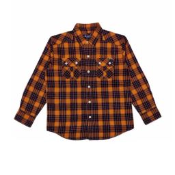 Gini & Jony Kids Orange & Navy Cotton Chequered Full Sleeves Shirt-image-99