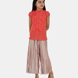 Peppermint Kids Peach Striped Palazzo-picture-33