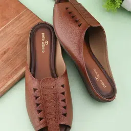 Pelle Albero Women's Brown Mule Shoes-picture-3
